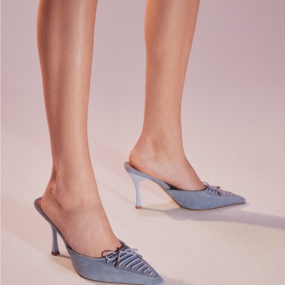 Steve Madden Brianne Denim Pointed Stiletto Mules, Size 9 brand new with box - Picture 5 of 16